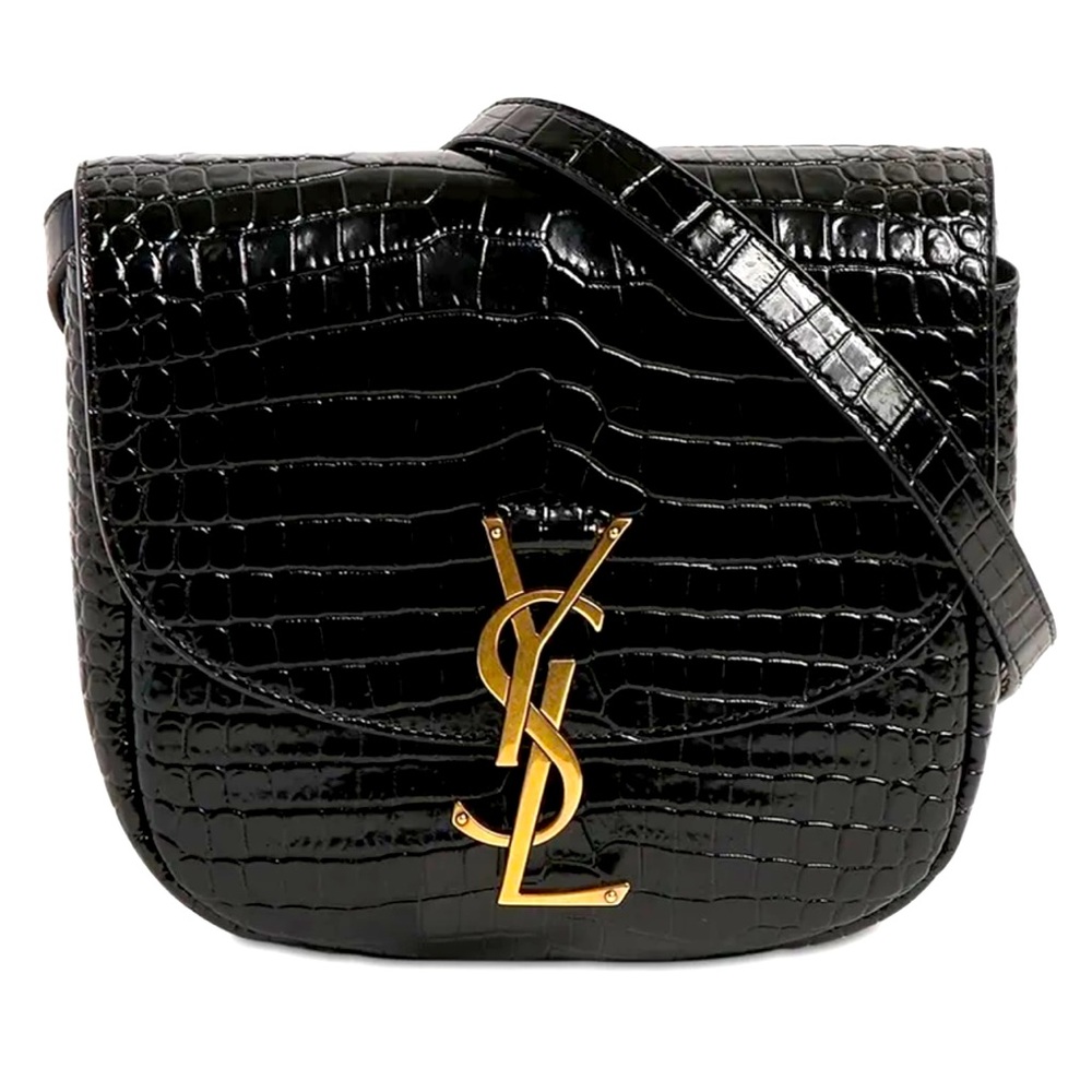 YSL Medium Kaia Satchel in crocodile leather.